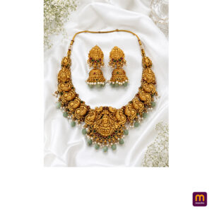 Traditional Temple Jewellery Set for Women – Premium Gold Plated Necklace & Jhumka Earrings | Bridal & Wedding Collection
